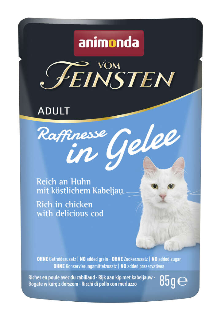 animonda Katzen-Nassfutter Vom Feinsten in Gelee Huhn+Kabeljau